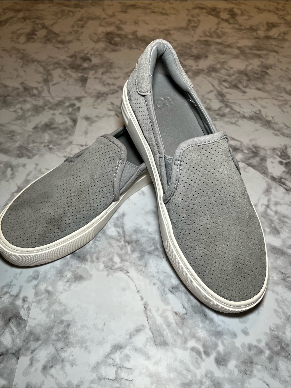 UGG Men's Gray Perforated Slip-On Loafers